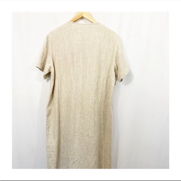 Elegant Beige Linen Dress - Picture 8 of 12